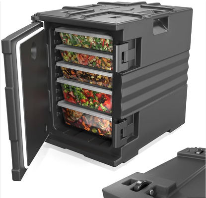 Small Wheels Insulated Transport Box Catering Restaurant  Stackable Hot Boxes Food Warmer