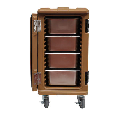 Full Size Safe Food Pan Carrier Heated 4 Layers Coffee Color